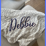 Leopard throw with design & name