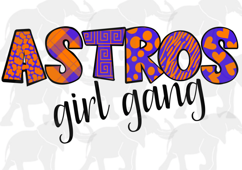 A S T R O S girl gang PNG