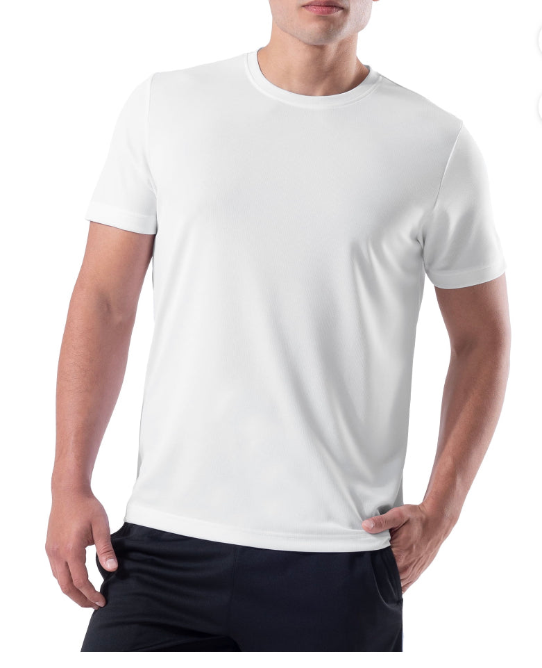 White wicking t-shirt with design