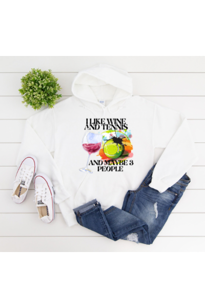 tennis  & wine hoodie