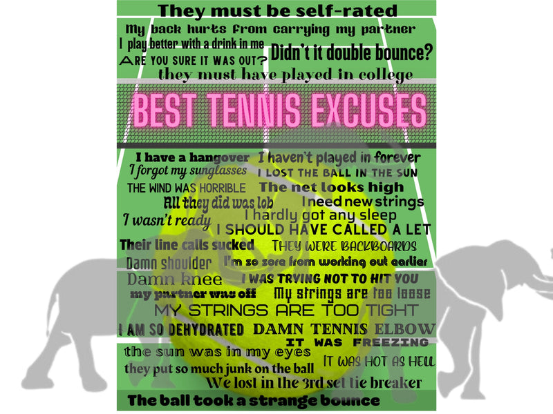 Best Tennis Excuses PNG