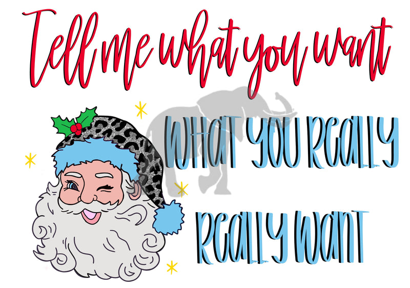 Santa, tell me what you want PNG